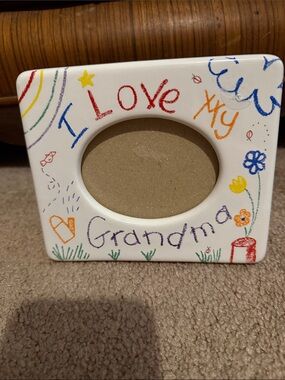 Russ White Ceramic 'I Love My Grandma'‎ Colorful Crayon-Style Frame
